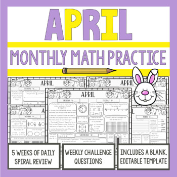 Preview of 3rd Grade Math Morning Work | April | 3rd Grade Math Spiral Review