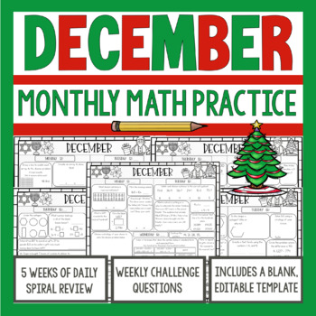 Preview of 3rd Grade Math Morning Work | December | 3rd Grade Math Spiral Review