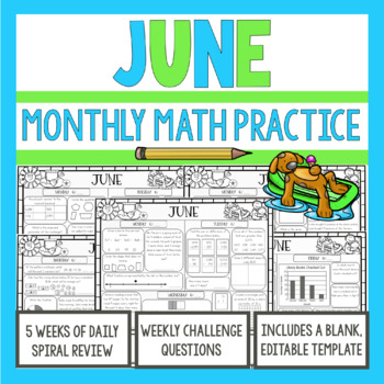 Preview of 3rd Grade Math Morning Work | June | 3rd Grade Math Spiral Review
