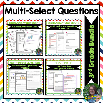 Preview of 3rd Grade Math Multi Select Questions Test Prep BUNDLE