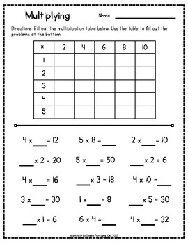 3rd Grade Math Multiplication Worksheet Packet with Answers 3.OA.A.4