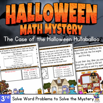 Preview of 3rd Grade - Math Mystery - Case of the Halloween Hullabaloo