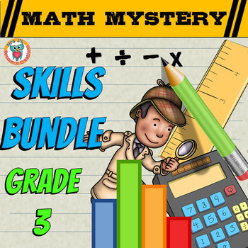 Preview of 3rd Grade Math Mystery SKILLS Bundle - Fun Math Activities