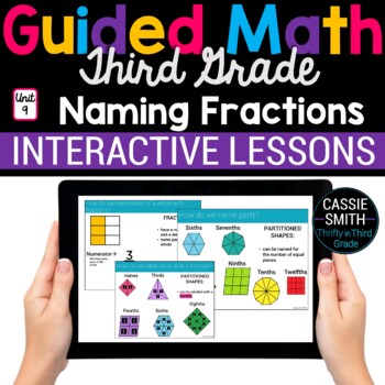 Preview of 3rd Grade Math Naming Fractions 3.G.2 3.NF.1 Digital Math Activities