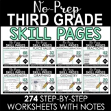 3rd Grade Math Practice Sheets - Math Review Skill Pages N
