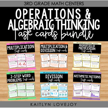 3rd Grade Math Operations and Algebraic Thinking Task Cards Bundle