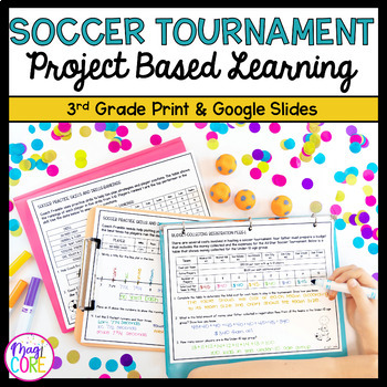 Preview of 3rd Grade Math PBL - Soccer Project Based Learning - Printable & Digital