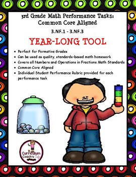 Preview of 3rd Grade Math Performance Tasks: Common Core Aligned:  3.NF.1 - 3.NF.3