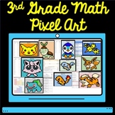 3rd Grade Math Pixel Art BUNDLE Pokemon Mystery Pictures