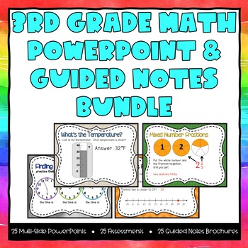 Preview of 3rd Grade Math Powerpoint & Guided Notes Bundle