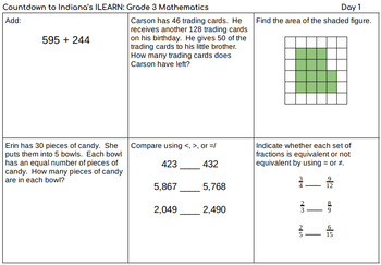 3rd Grade Math Practice: ILEARN, FSA, AZMerit, OR / OH / ID State