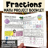 3rd Grade Math Project Booklet Fractions Math Review Math 