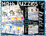 3rd Grade Math Centers & Puzzles Winter Theme Fractions, T