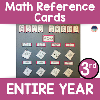 Preview of 3rd Grade Math Reference Cards ENTIRE YEAR Concepts in Action