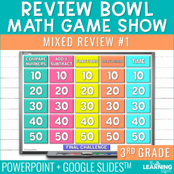 Preview of 3rd Grade Math Spiral Review #1 Game Show | End of Year Test Prep Activity