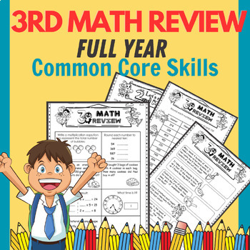 Preview of Back to School Math Review (Entering 4th grade)- First day of school