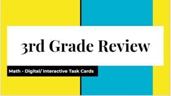 Preview of 3rd Grade Math Review - Digital/interactive Task Cards