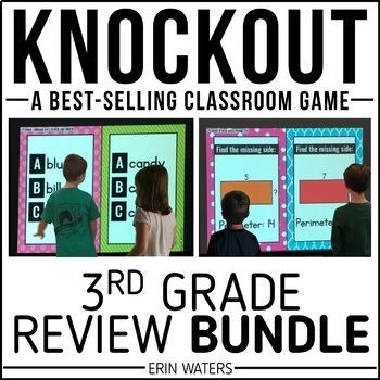 Preview of 3rd Grade Math Review - ELA Review - 3rd Grade Test Prep Games - Knockout