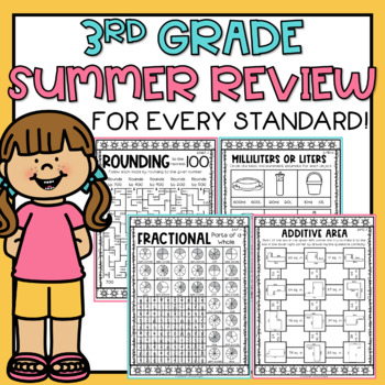 Preview of 3rd Grade End of The Year Math Review Packet NO PREP