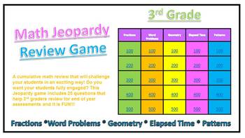 Preview of 3rd Grade Math Review Game