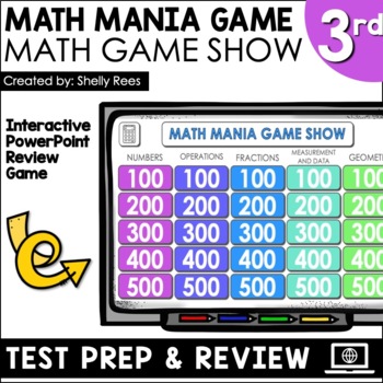 Preview of 3rd Grade Math Review Game Show 3rd Grade Math Test Prep End of Year Math Review