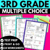 3rd Grade Math Worksheets | Multiple Choice Math Test Prep
