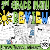 3rd Grade Math Review Packet with Summer Theme