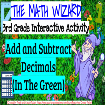 Preview of 3rd Grade Math Review Practice Activity  Add and Subtract Decimals