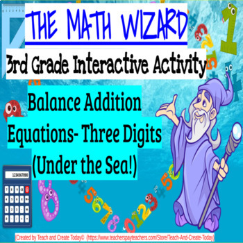Preview of 3rd Grade Math Review Practice Activity  Balance Addition Equations 3 Digits