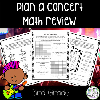 Preview of 3rd Grade Math Review Project Concert Theme Rock Your School