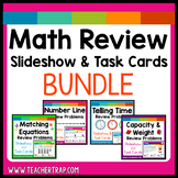3rd Grade Math Review Slideshows and Task Cards Bundle