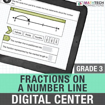 Preview of 3rd Grade Math Review Test Prep Fractions on a Number Line Google Slides 3.NF.2
