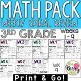 3rd Grade Math Center or Morning Work - Weekly Spiral Revi