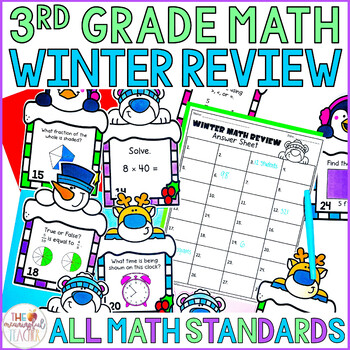 Preview of 3rd Grade Math Review Winter Themed Activity