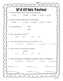 3rd Grade Math Review Worksheet