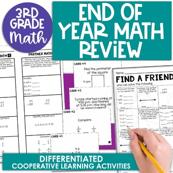 Preview of Last Week of School Activities 3rd Grade End of Year Math Review Activities