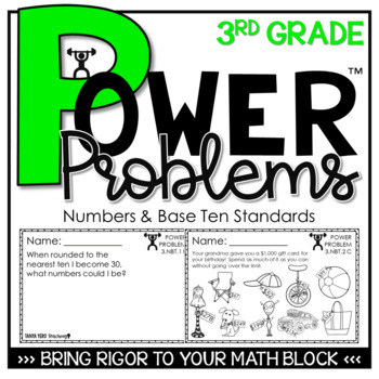 Preview of 3rd Grade Math Word Problems Math Spiral Review Place Value Test Prep