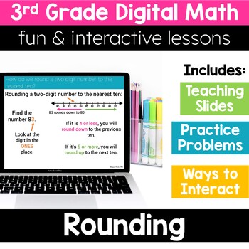 Preview of 3rd Grade Math Rounding 3.NBT.1 Digital Math Activities Digital Resources