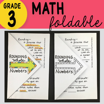 Preview of 3rd Grade Math Rounding Whole Numbers Foldable