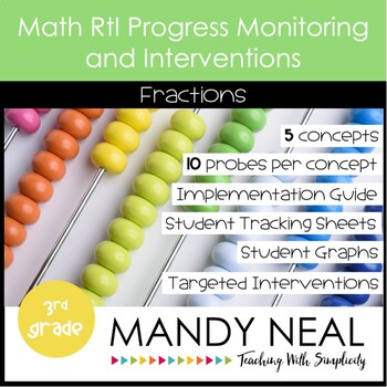 Preview of 3rd Grade Math RtI Assessments & Intervention Binder for Fractions Bundle