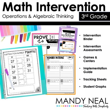 Preview of 3rd Grade Math RtI Assessments & Intervention Binder for OA Bundle