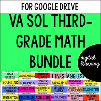 Preview of 3rd Grade Math SOL Activities Virginia Google Classroom