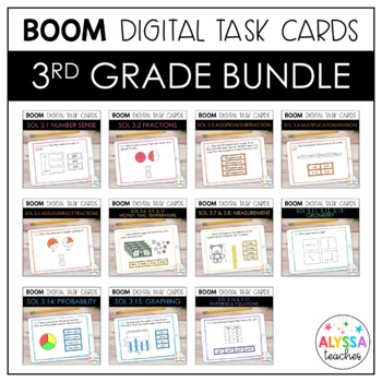 Preview of 3rd Grade Math SOL Review Boom Cards Bundle