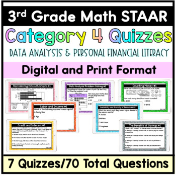 3rd Grade Math STAAR - Category 4 Quizzes Data Analysis and Financial ...