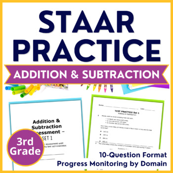 Preview of 3rd Grade Math STAAR Practice Addition & Subtraction - TEKS Assessments