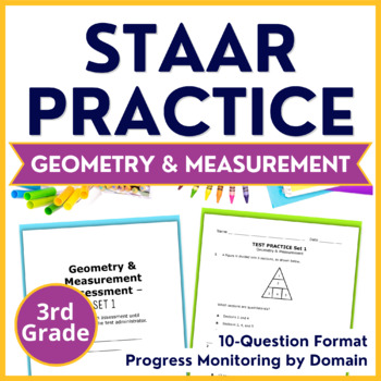 Preview of 3rd Grade Math STAAR Practice Geometry & Measurement - TEKS Assessments