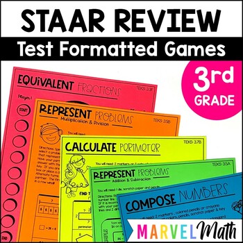 Preview of 3rd Grade Math STAAR Review - Math Test Prep Games