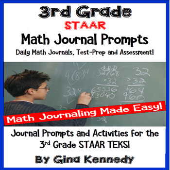 Preview of 3rd Grade STAAR Math Journals, Prompts and Activities For All TEKS