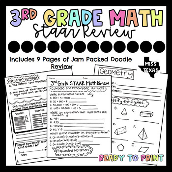 Preview of 3rd GRADE MATH STAAR REVIEW PACKET