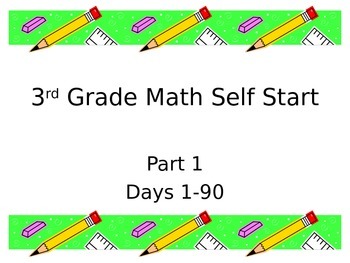 Preview of 3rd Grade Common Core Math Self Start